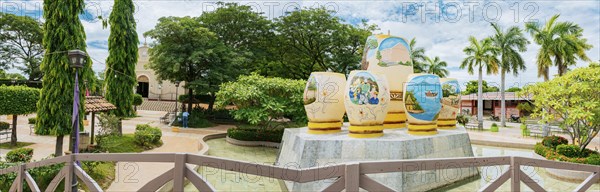 Beautiful panoramic view of the central park of Nagarote, Nicaragua. Panoramic view of a beautiful