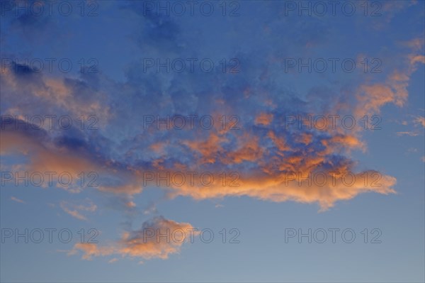 Clouds, sunset, Melbeck, Ilmenau municipality, Lower Saxony, Germany, Europe