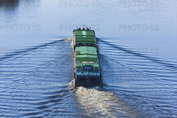 Diesbar Seusslitz pushed barge convoy on the Elbe