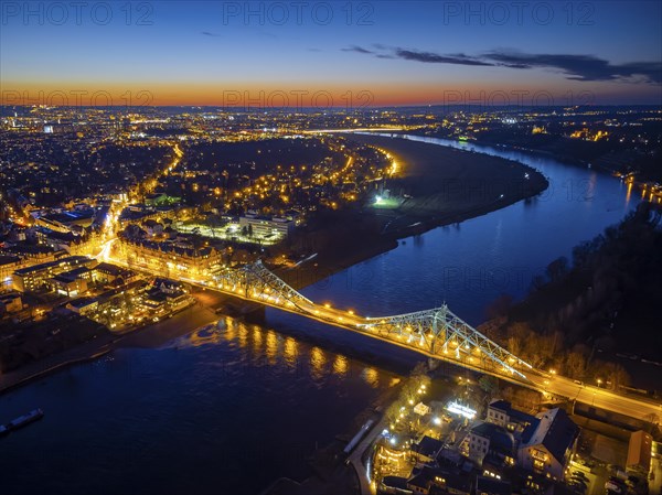 Elbe Bridge Blue Wonder in the Evening