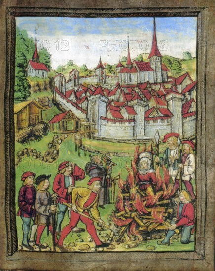 Anna Vögtlin from Bischoffingen in Breisgau is burnt outside the walls of Willisau as an alleged