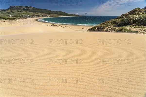 The beach and the dune of Bolonia, Tarifa, Costa de la Luz, Andalusia, Spain, Europe