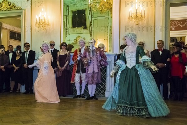 Masquerade ball at Rammenau Baroque Palace, Rammenau Palace in Rammenau near Bischofswerda in the