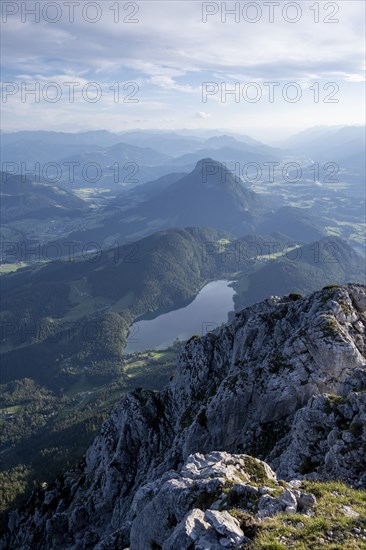 Evening mood View from Scheffauer on Hintersteiner See and Inntal, Kaisergebirge, Wilder Kaiser,