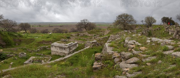 The Altar Square in the Ancient Site of Troy, Troy, Truva, Canakkale, Marmara, Western Turkey,