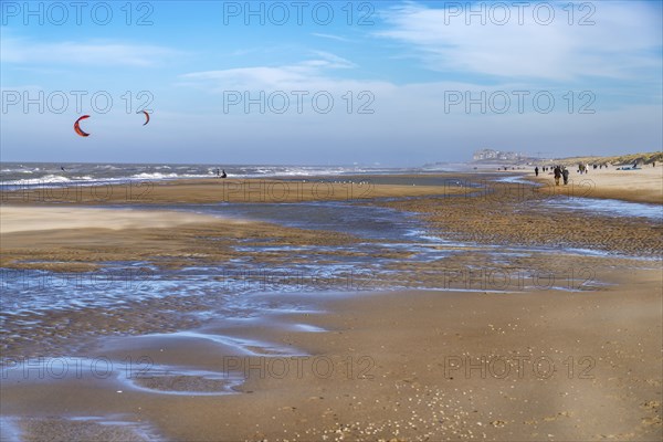 On the beach of De Haan, Belgium, Europe