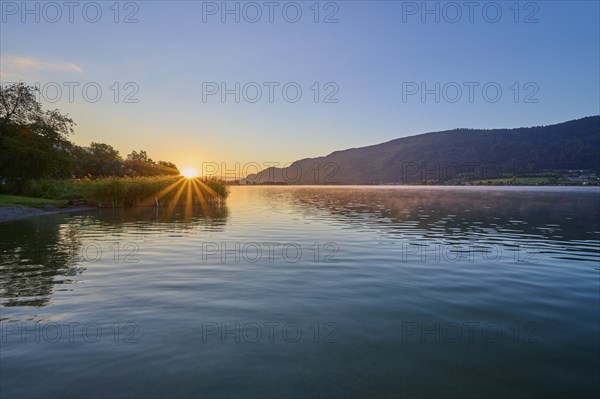 Lakeside, Sky, Sunrise, Summer, Steindorf am Lake Ossiach, Lake Ossiach, Carinthia, Austria, Europe