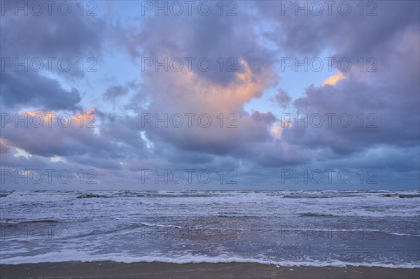 Beach, Sea, Clouds, Dawn, Sunrise, Zandvoort, North Sea, North Holland, Netherlands