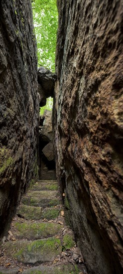 (Copyright Â© Sylvio Dittrich +49 1772156417) Cave at the Langhennersdorfer waterfall in Saxon