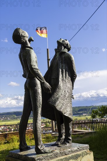The Stargazers in front of the observatory in Radebeul, The sculptor Walter Howard created the