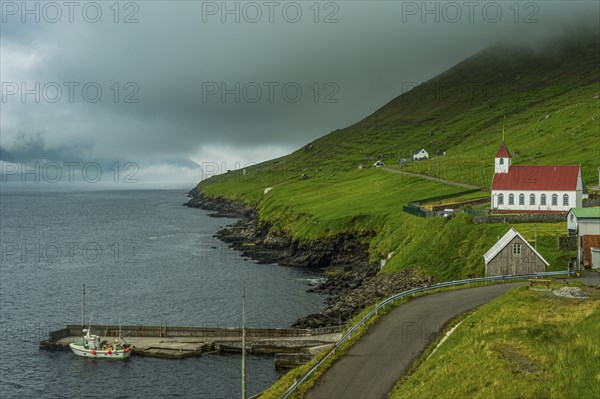 Kunoy Church, Kunoy, Faroe islands, Denmark, Europe