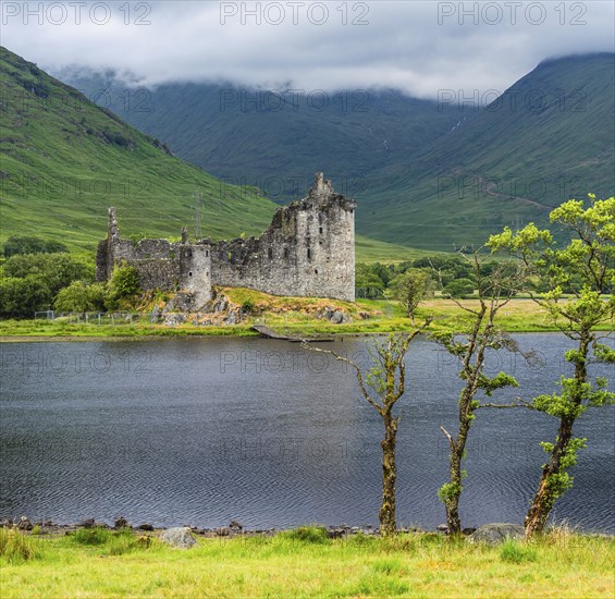 Panorama of Kilchurn Castle, Loch Awe, Argyll and Bute, Scotland, UK
