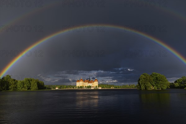 Thundershowers over the Baroque Moritzburg Castle