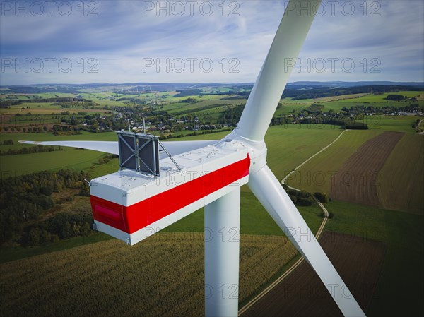 Construction of a new giant wind turbine in Voigtsdorf. with 80 m long rotor blades made of plastic