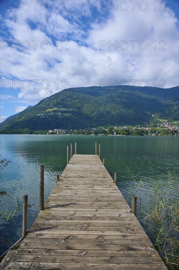 Lakeside, bathing jetty, summer, Ossiach, Lake Ossiach, Carinthia, Austria, Europe