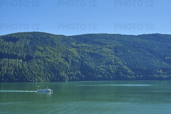 Lake, mountains, forest, excursion boat, summer, Lake Millstatt, Döbriach, Carinthia, Austria,