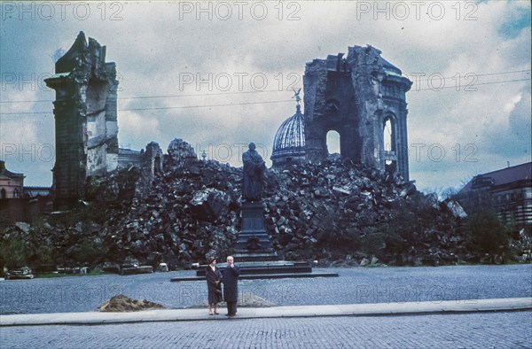 Rubble of the Dresden Church of Our Lady by George Bähr, burnt out after the bombing raid of 13