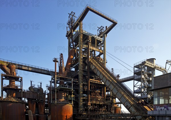 Blast furnace, disused industrial plant Phoenix West in the district of Hörde, Dortmund, Ruhr area,