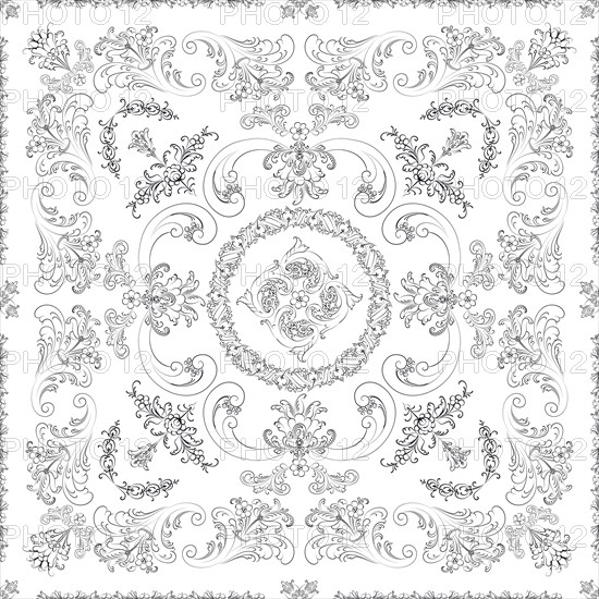 Hand drawn seamless floral pattern on a white background, vector textile template