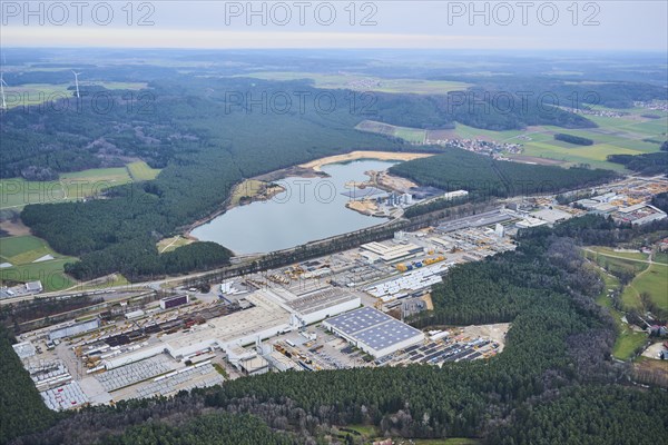 Aerial view of the area around Neumarkt in der Oberpfalz, Bavaria, Germany, Europe