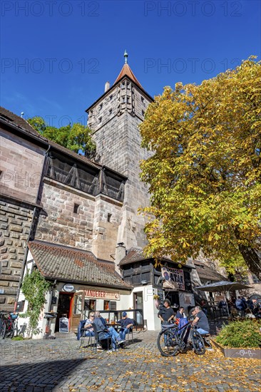 Tiergärtnertor, at the Kaiserburg, in autumn, Old Town, Nuremberg, Middle Franconia, Bavaria,