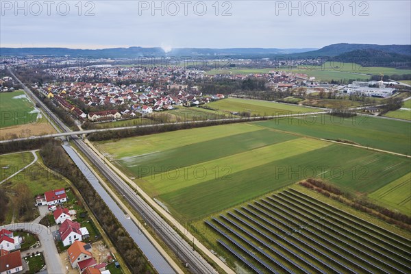 Aerial view of the area around Neumarkt in der Oberpfalz, Bavaria, Germany, Europe