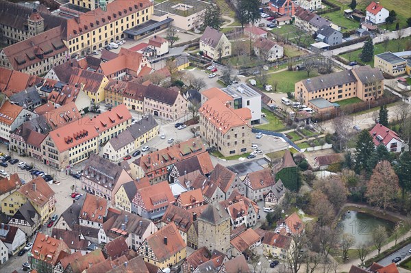 Aerial view of the area around Neumarkt in der Oberpfalz, Bavaria, Germany, Europe