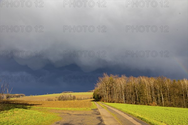 Thunderstorm cell near Oederan in the Ore Mountains