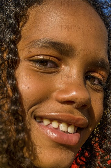 Portrait of little girl. Carnival. Mindelo. Cabo Verde. Africa
