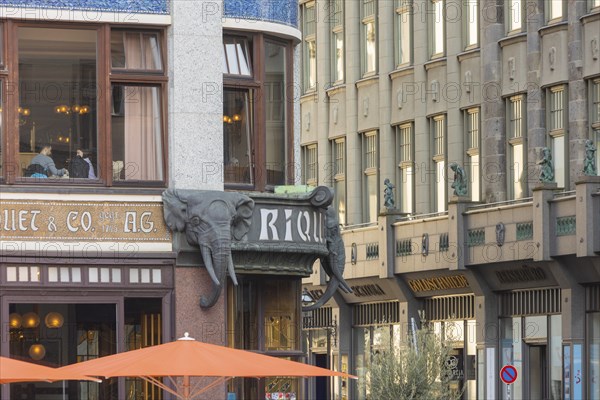 Riquet House with elephant heads. The Riquet & Co. AG was a company for the production and