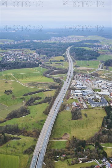 Aerial view of the area around Neumarkt in der Oberpfalz, Bavaria, Germany, Europe