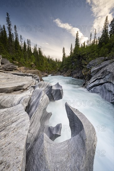 Marble Lottet, Marble Castle, Marble Gorge, Glomaga River, Mo I Rana, Nordland, Norway, Europe