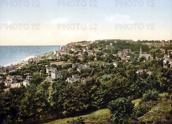 View from Ste.Adresse, Le Havre, France, c. 1890, Historic, digitally enhanced reproduction of a