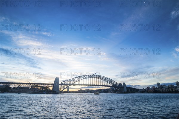 Sunset over Sydney harbour bridge Sydney, New South Wales, Australia, Oceania