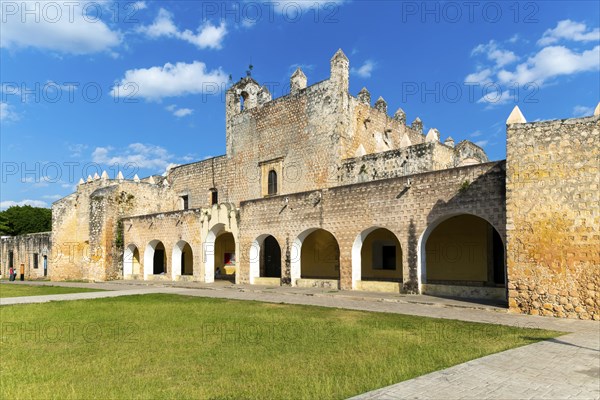 Frontage of Convent of San Bernardino of Sienna, Valladolid, Yucatan, Mexico, Central America