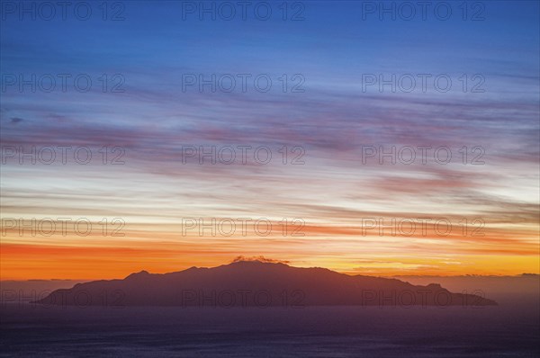 Sunset at the sea. Fogo. Cabo Verde. Africa