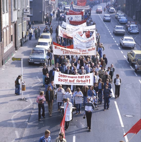 DEU, Germany: The historical slides from the times 80-90s, Dortmund. DGB demonstration against