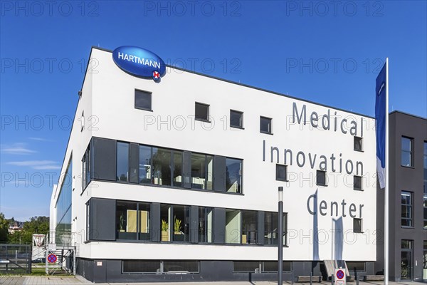 Hartmann Group with company logo on the building, company for medical products and care products,