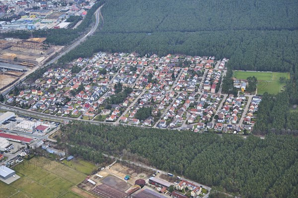 Aerial view of the area around Neumarkt in der Oberpfalz, Bavaria, Germany, Europe