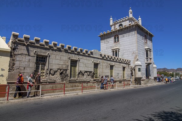 Colonial building with tower. San Vincente. Mindelo. Cabo Verde. Africa