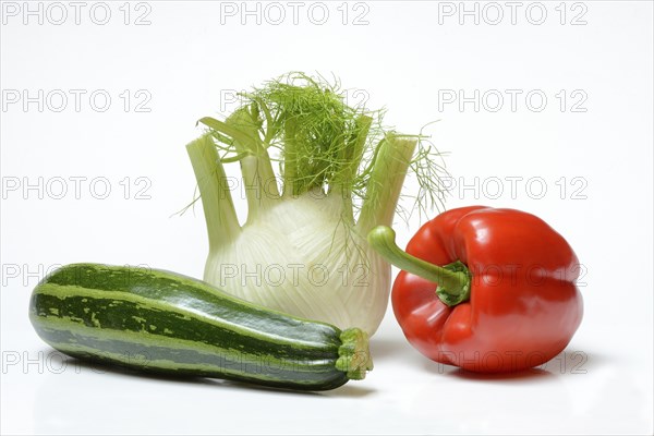 Vegetables, fennel, red pepper, courgette