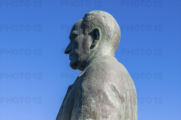 Statue of a man. San Felipe. Vulcano Fogo. Fogo. Cabo Verde. Africa