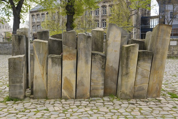 Stones of Remembrance and Commitment, Domplatz, Halberstadt, Harz, Saxony-Anhalt, Germany, Europe