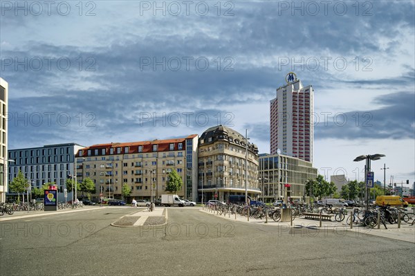 Willy-Brandt-Platz and Wintergarten high-rise, Leipzig, Saxony, Germany, Europe