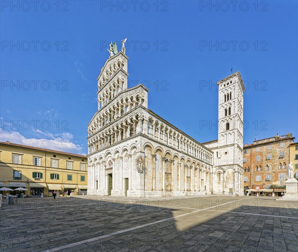 Church, Chiesa di San Michele in Foro, Romanesque, Piazza San Michele, Lucca, Tuscany, Italy,