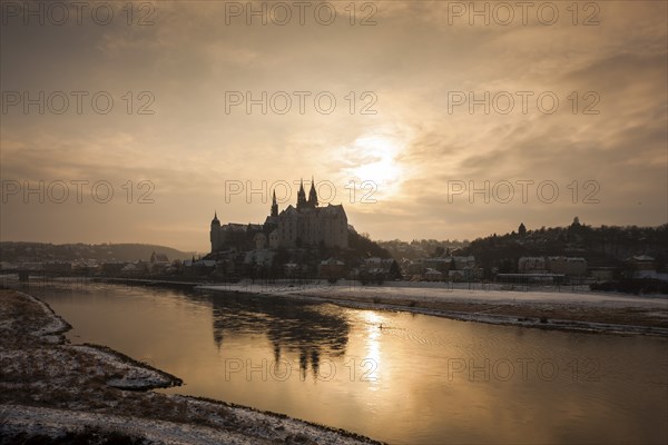 Winter atmosphere in Meissen with Albrechtsburg Castle