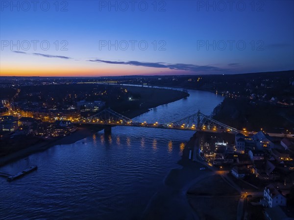 Elbe Bridge Blue Wonder in the Evening