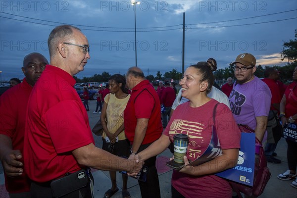 Sterling Heights, Michigan USA, 12 July 2023, United Auto Workers President Shawn Fain began