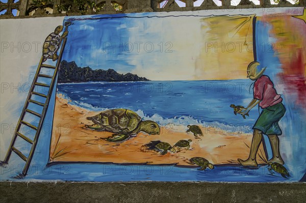Local mural, San Felipe, Fogo, Cape Verde, Africa