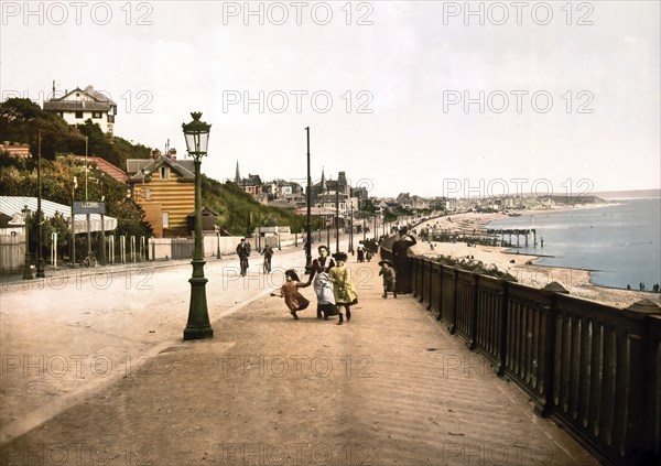 The Sea Boulevard, Le Havre, France, c. 1890, Historic, digitally enhanced reproduction of a